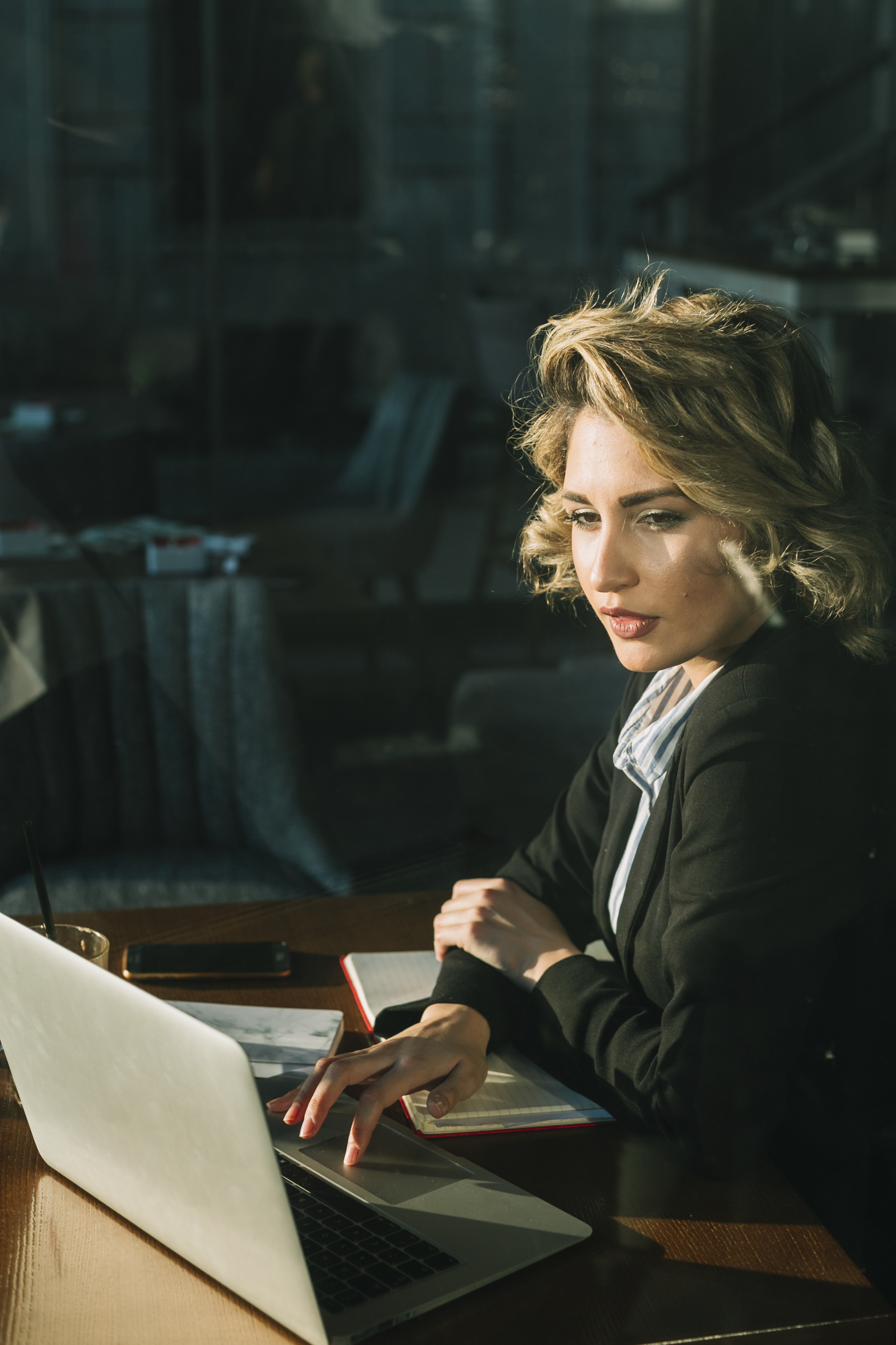 Person working on a laptop