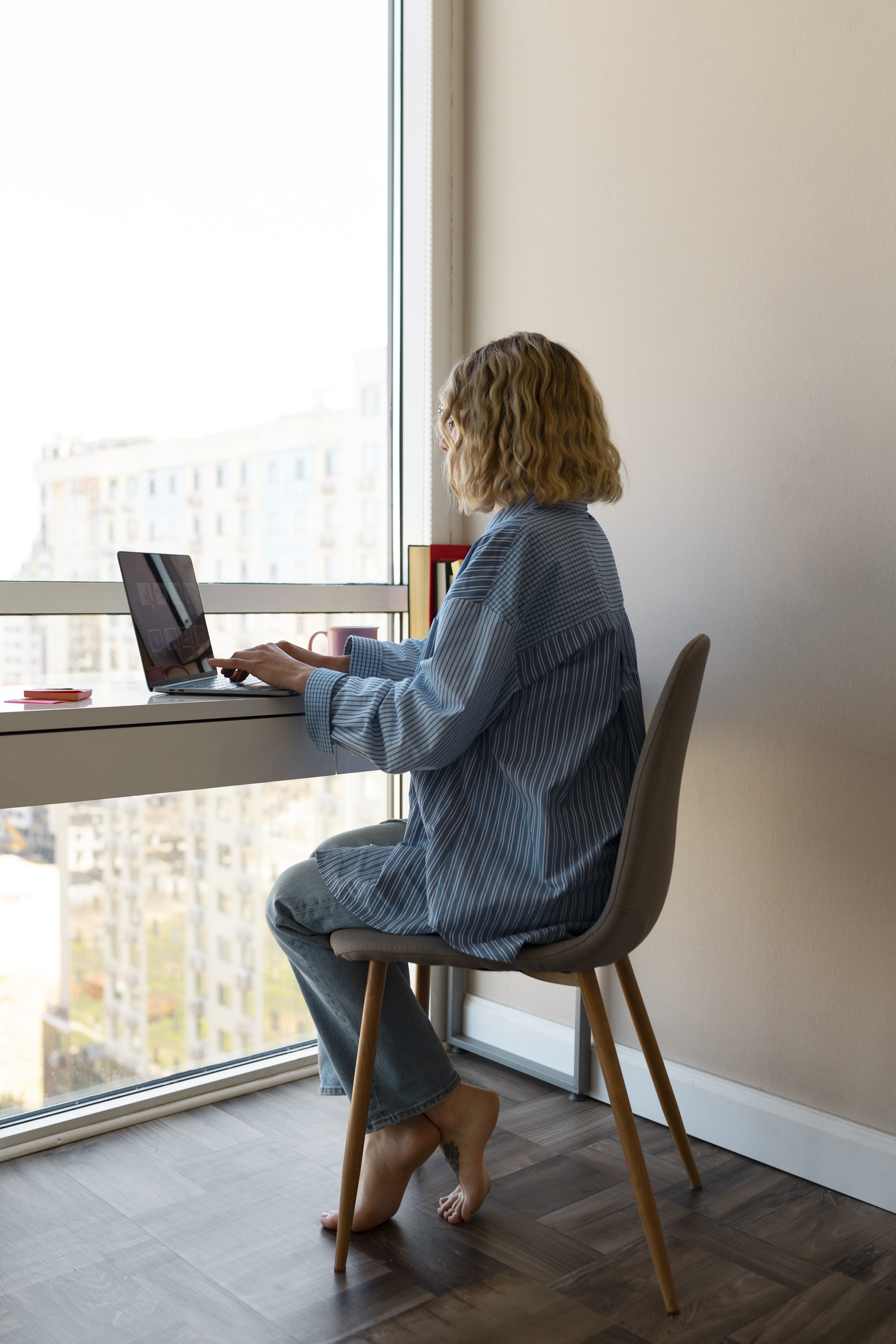 Woman working at a desk