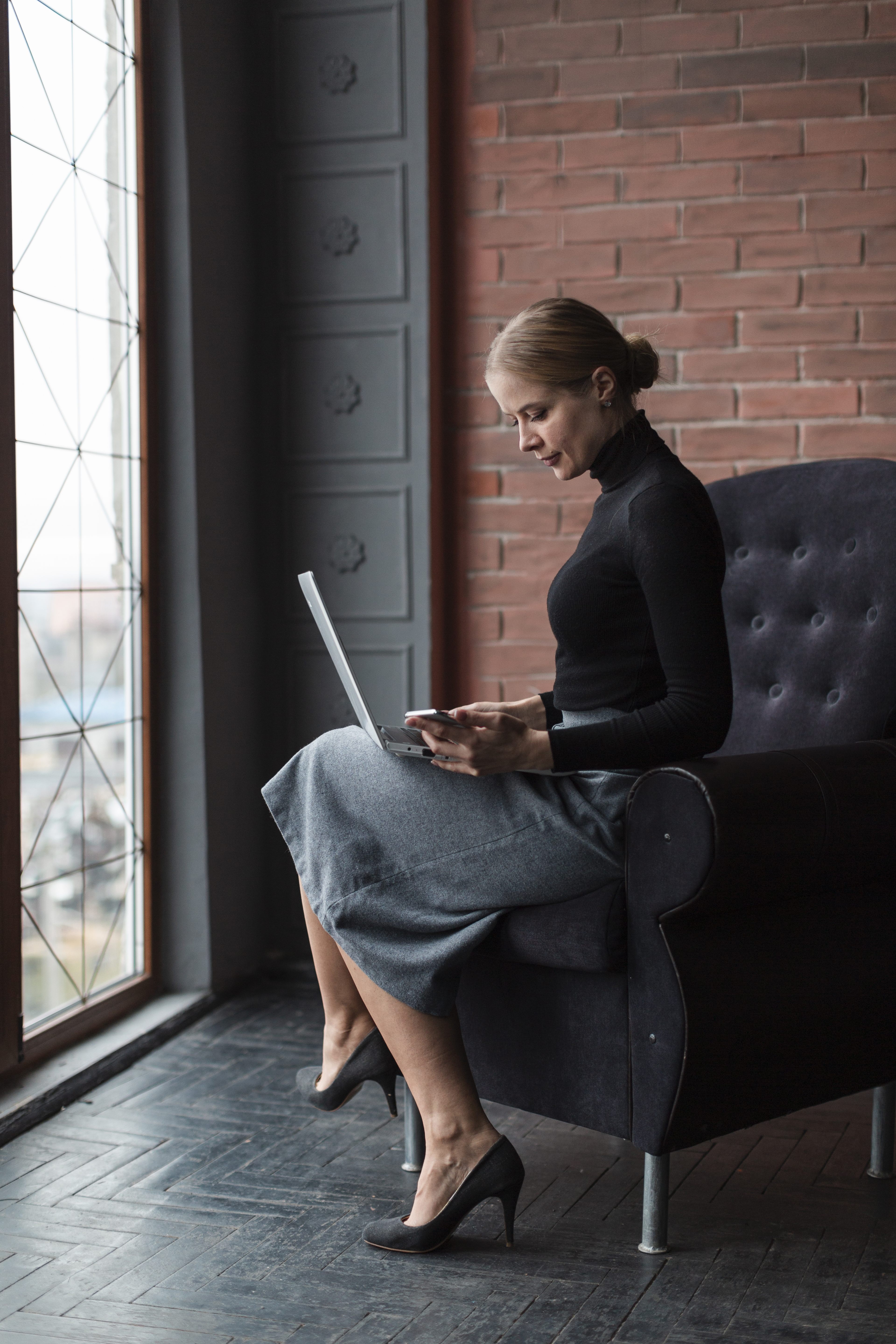Two people in a meeting